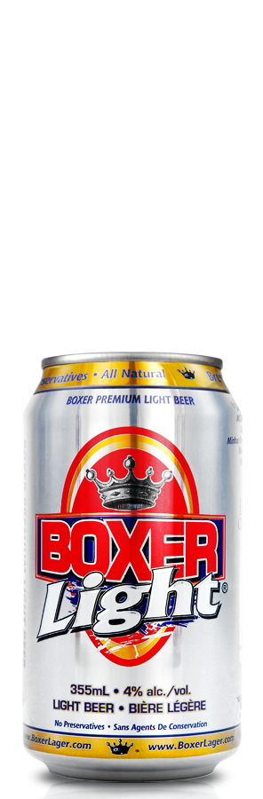 The Boxer Light Cans are available in 355ml in different pack sizes
