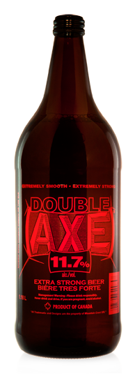 Double Axe Extra Strong Beer - Malt Liquor brewed in Calgary by Minhas Brewery